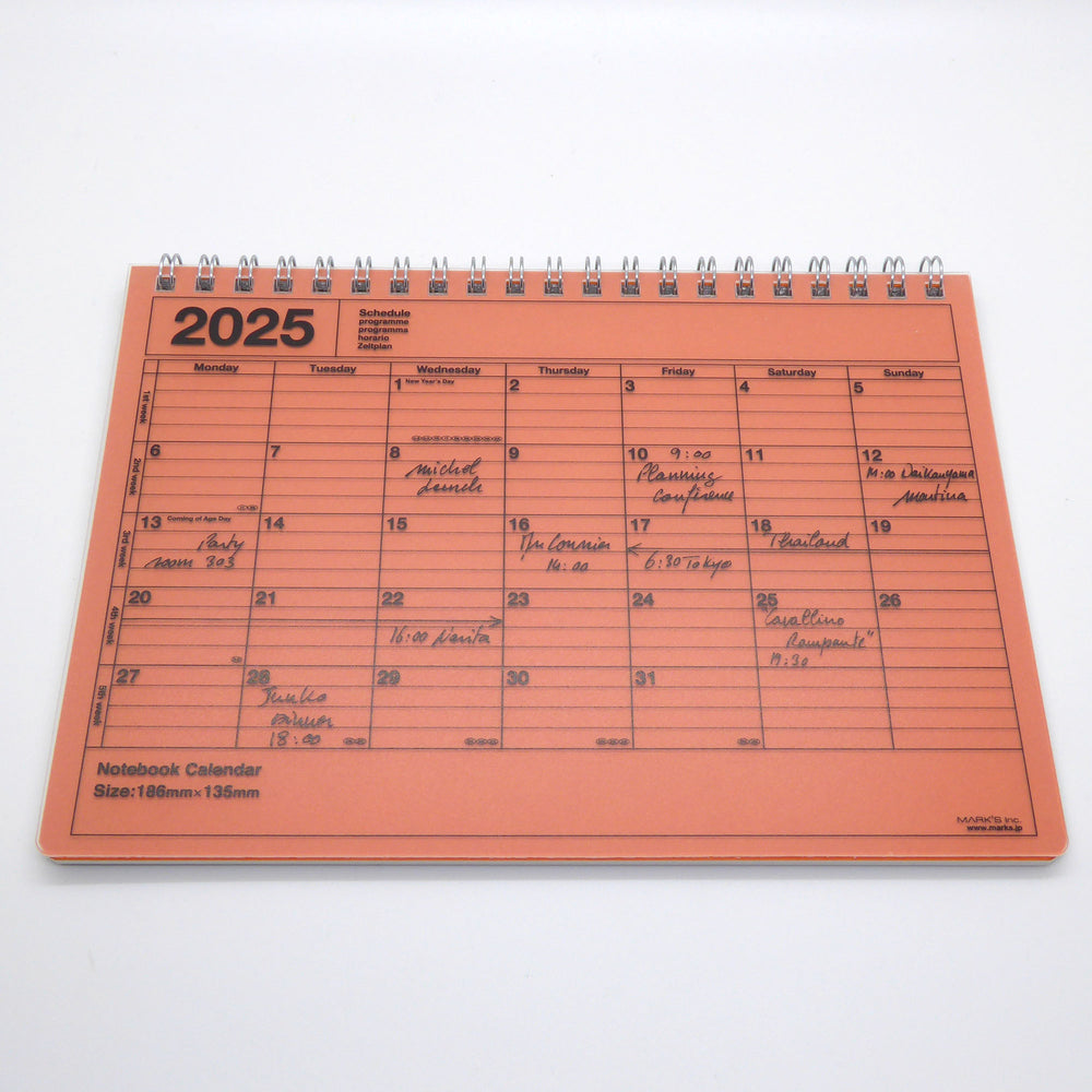 Mark's Inc 2025 Small Notebook Calendar - Orange