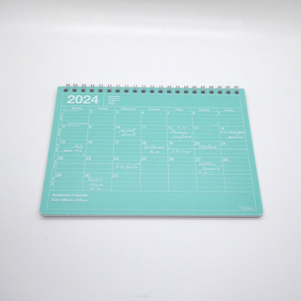 Mark's Inc 2024 Small Notebook Calendar - Aqua