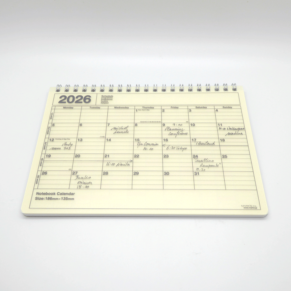 Mark's Inc 2026 Small Notebook Calendar - Ivory
