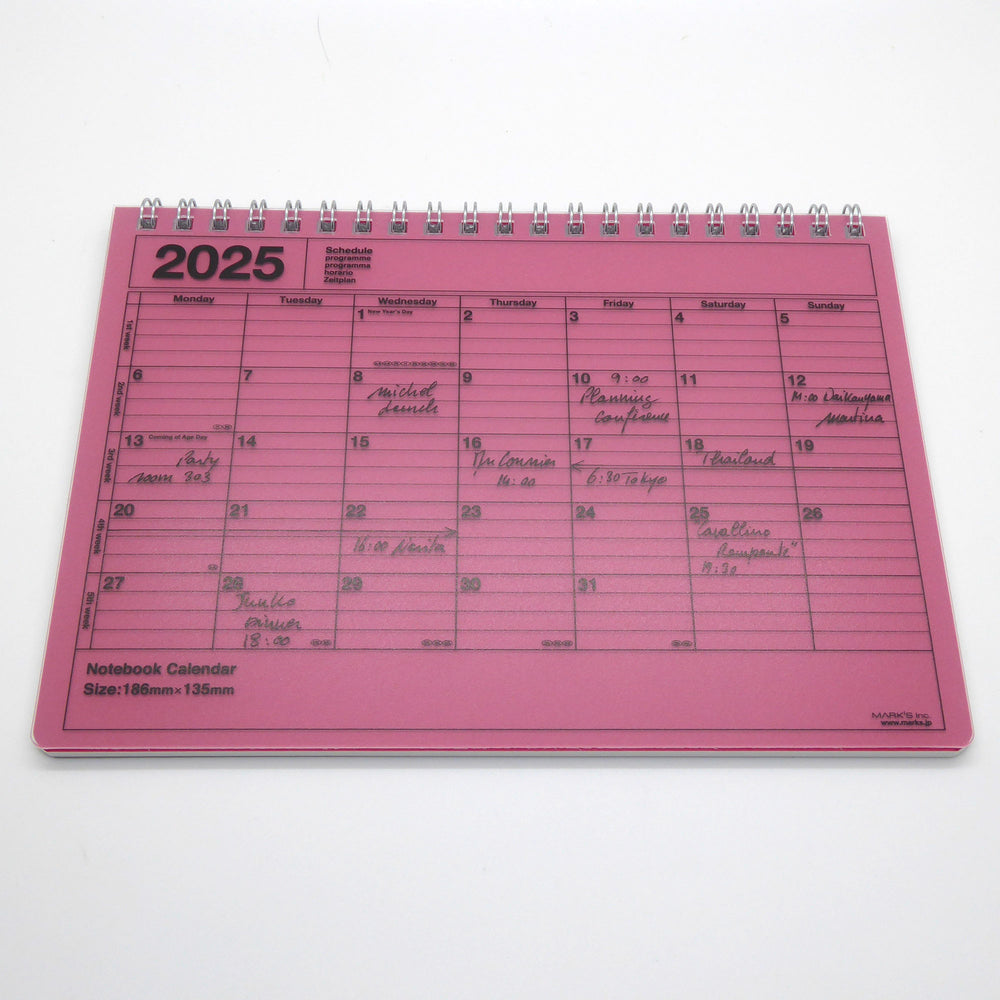 Mark's Inc 2025 Small Notebook Calendar - Red