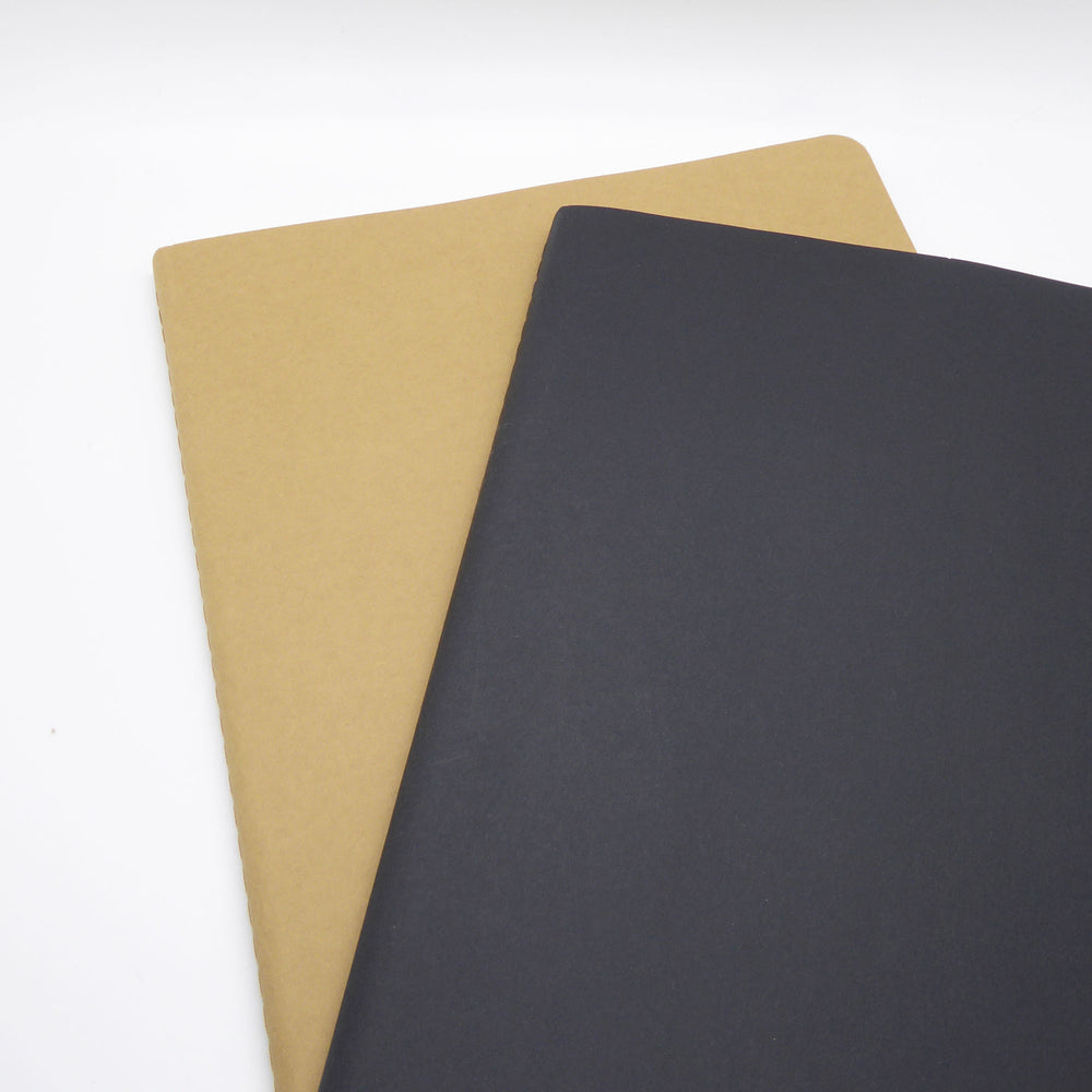 Moleskine Cahier Subject Journals XL - 2 Pack Black/Kraft Brown