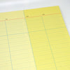 Close up of yellow notepad, weekly Planner showing Fri, Sat, Sun
