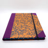Orange Patterned Notebook with Purple trim and black elastic. Emilio Braga Cloud Print A5 Notebook - Leaves Stationery Store