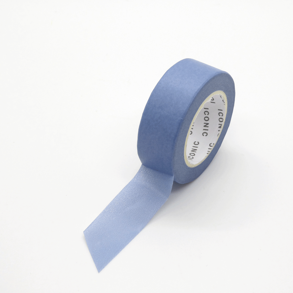 Iconic Solid Colour Washi Tape, Blue - Leaves Stationery Store