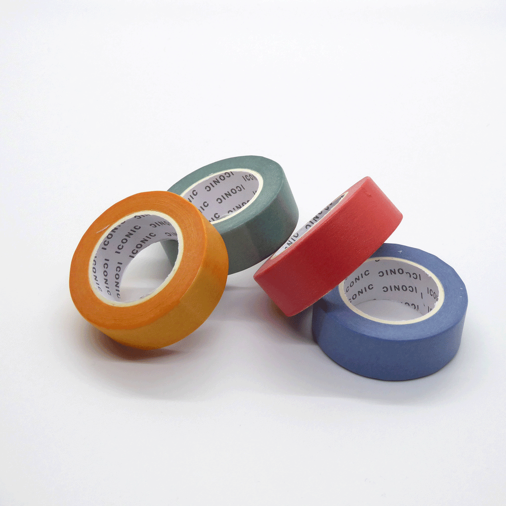 Iconic Solid Colour Washi Tape, Red - Leaves Stationery Store
