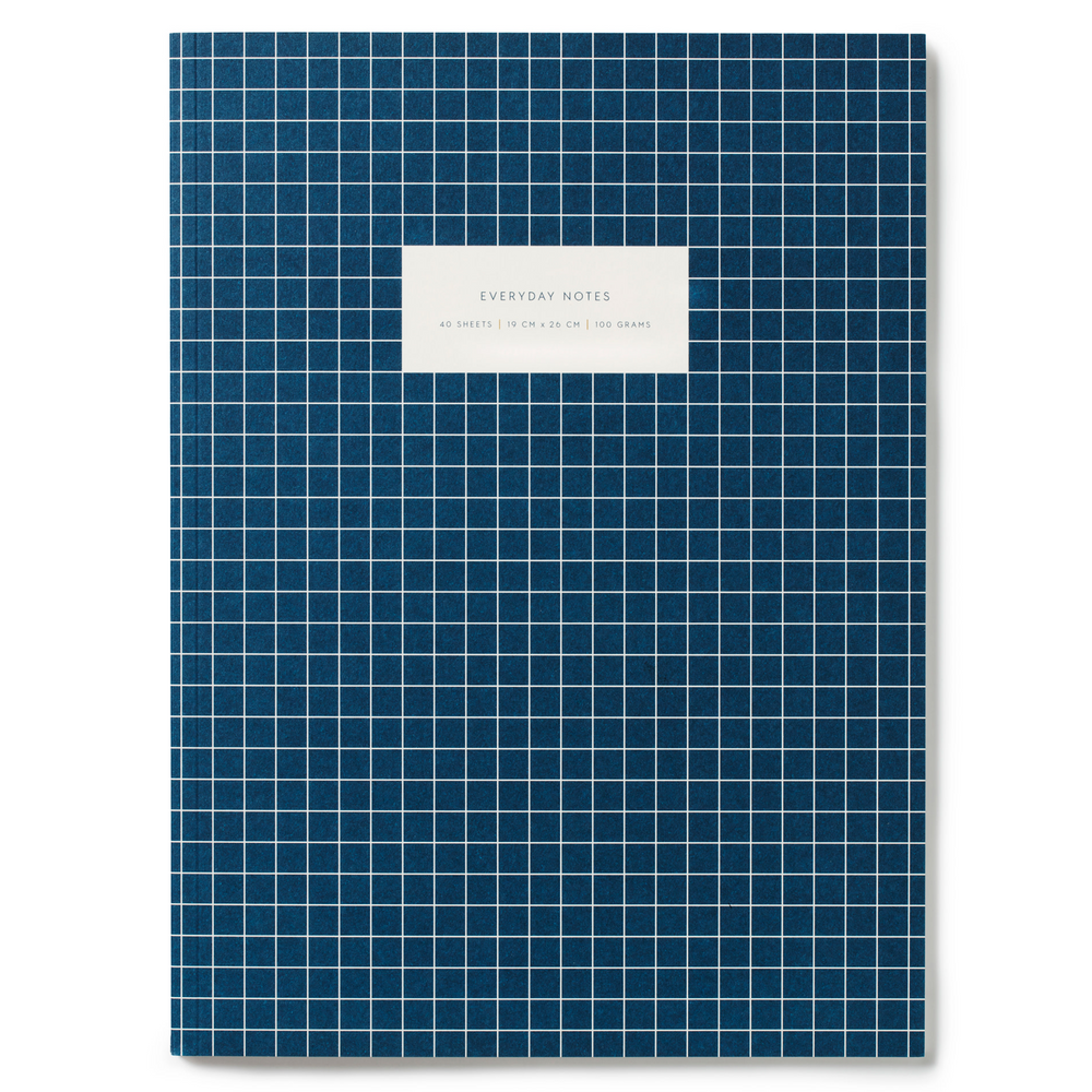 Kartotek Copenhagen Check Notebook - Dark Blue