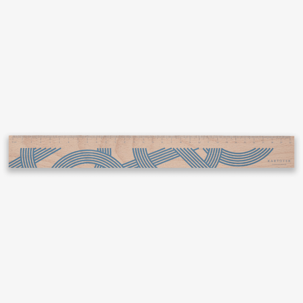 Kartotek Copenhagen Wooden Ruler 30cm - Light Blue