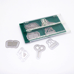 Set of 4 paper clips in the shapes of stationery items
