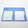 Poketo Grid Sticky Memos - Cool Colours - Leaves Stationery Store