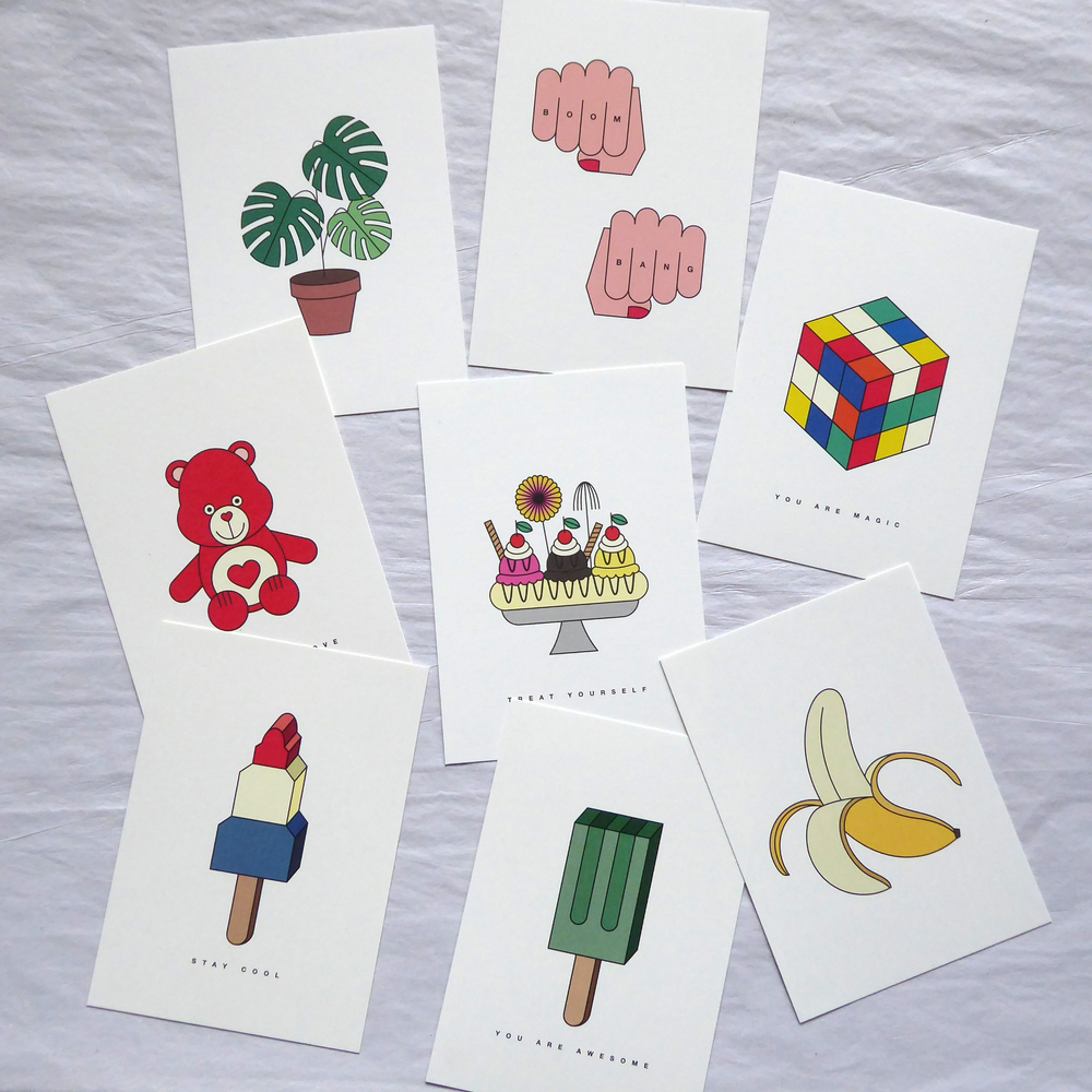 Red Fries Postcard, Banana - Leaves Stationery Store