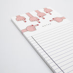 Long Notepad with 6 pointing illustrated hands with red nails