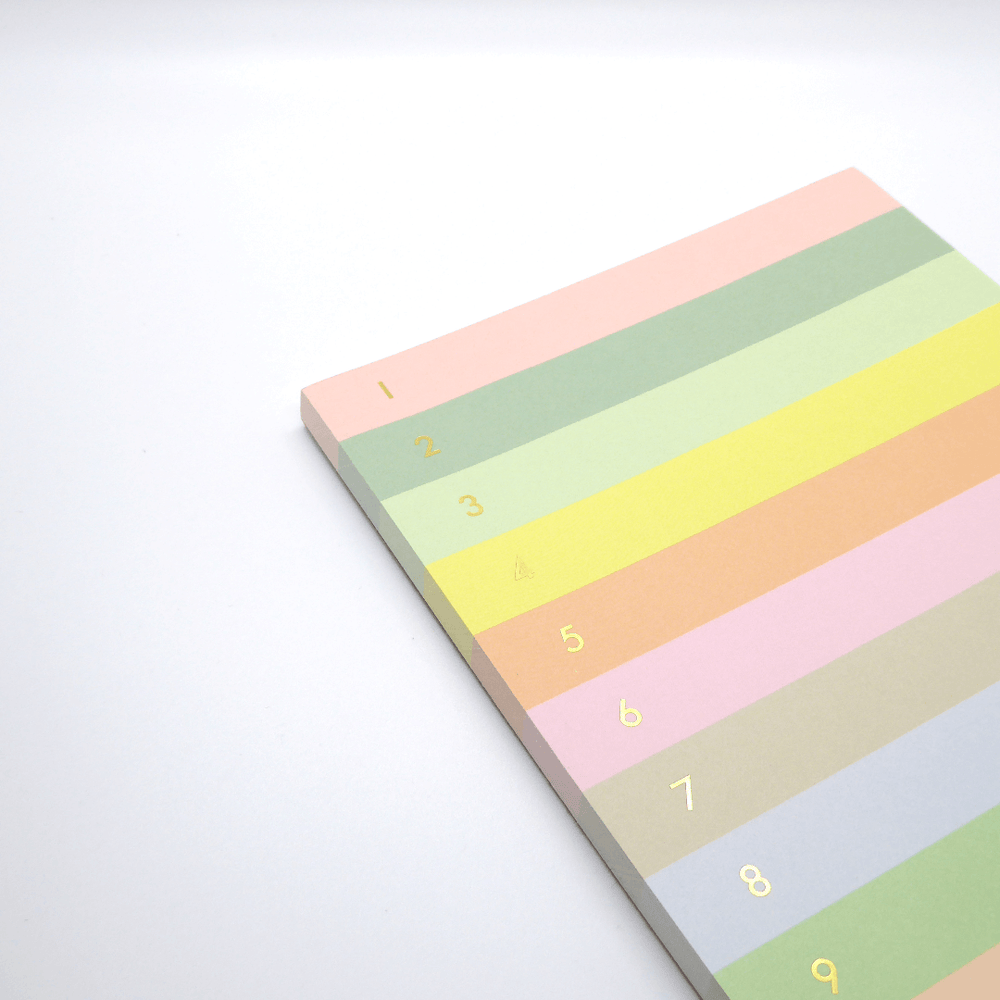 Rifle Paper Co Numbered Colour Block Memo Notepad - Leaves Stationery Store