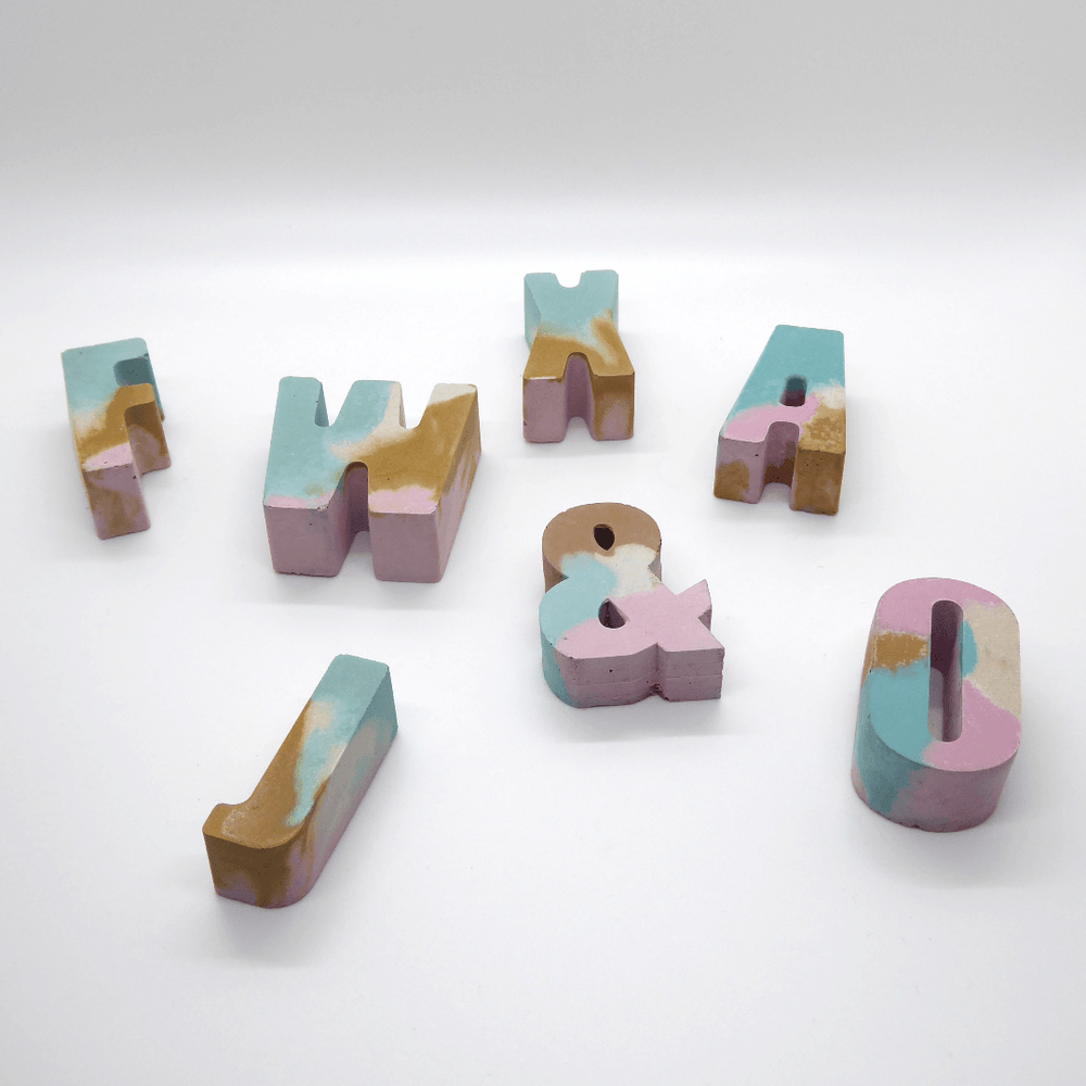 Studio Emma Mini Concrete Letters - Pastels - Leaves Stationery Store