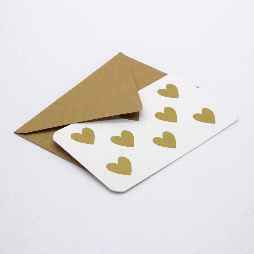 Worthwhile Paper Mini Note Set - Gold Hearts - Leaves Stationery Store
